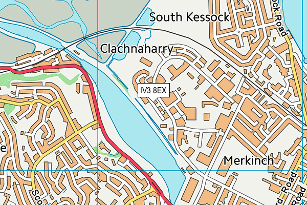 IV3 8EX map - OS VectorMap District (Ordnance Survey)