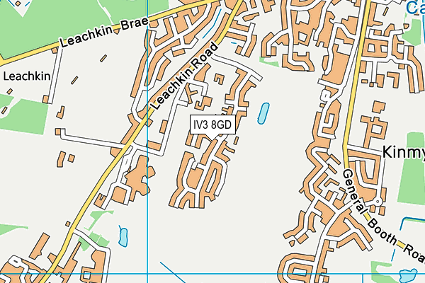 IV3 8GD map - OS VectorMap District (Ordnance Survey)