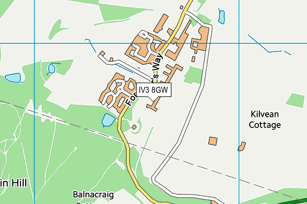 IV3 8GW map - OS VectorMap District (Ordnance Survey)