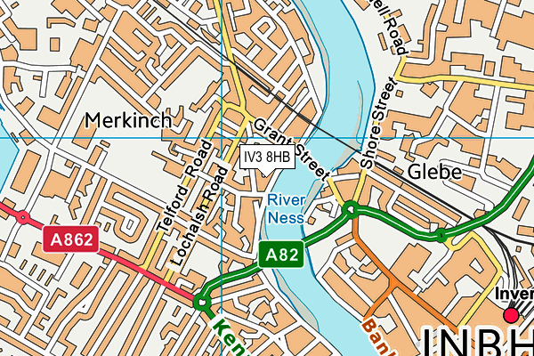 IV3 8HB map - OS VectorMap District (Ordnance Survey)