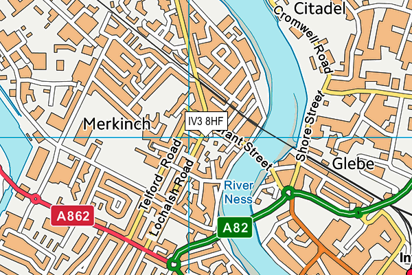 IV3 8HF map - OS VectorMap District (Ordnance Survey)