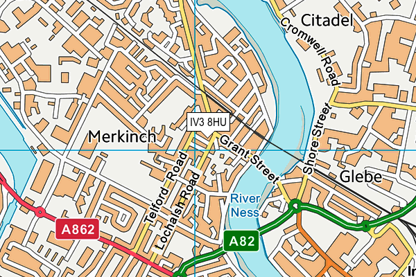 IV3 8HU map - OS VectorMap District (Ordnance Survey)