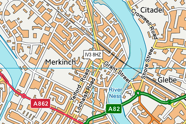 IV3 8HZ map - OS VectorMap District (Ordnance Survey)