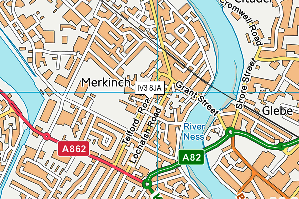 IV3 8JA map - OS VectorMap District (Ordnance Survey)