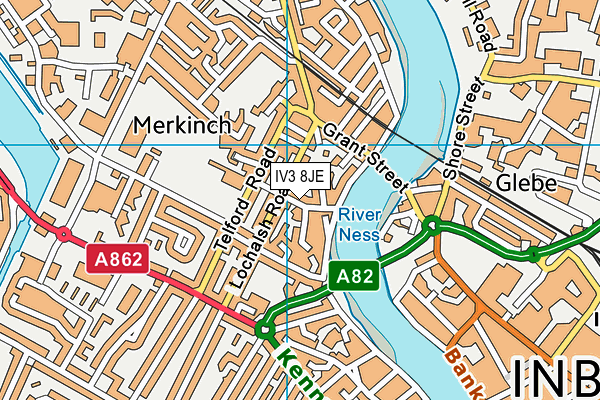 IV3 8JE map - OS VectorMap District (Ordnance Survey)