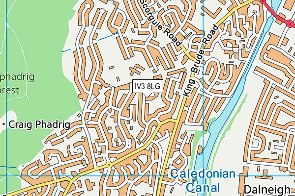 IV3 8LG map - OS VectorMap District (Ordnance Survey)