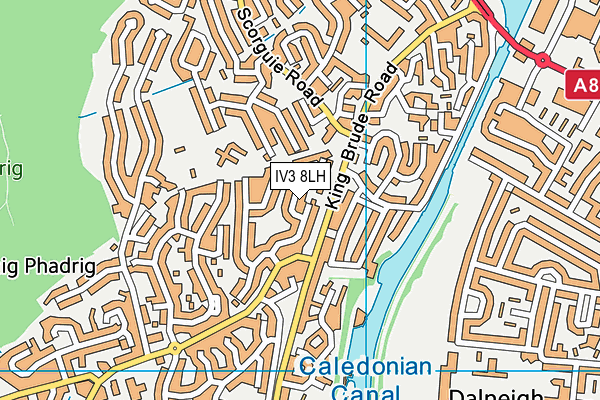 IV3 8LH map - OS VectorMap District (Ordnance Survey)