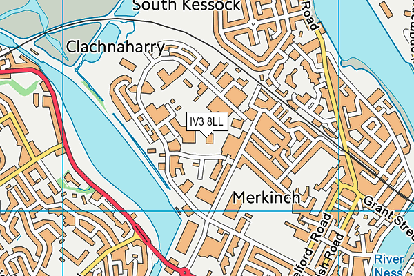 IV3 8LL map - OS VectorMap District (Ordnance Survey)