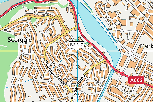 IV3 8LZ map - OS VectorMap District (Ordnance Survey)