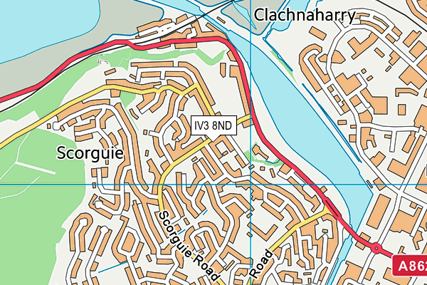 IV3 8ND map - OS VectorMap District (Ordnance Survey)