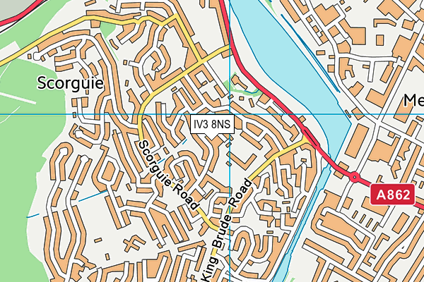 IV3 8NS map - OS VectorMap District (Ordnance Survey)