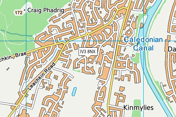 IV3 8NX map - OS VectorMap District (Ordnance Survey)