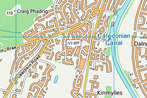 IV3 8PF map - OS VectorMap District (Ordnance Survey)