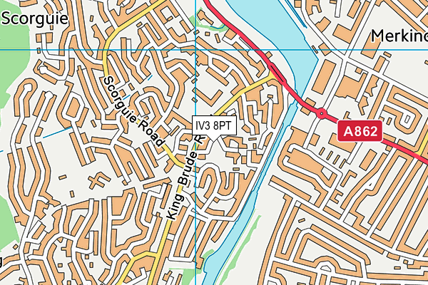 IV3 8PT map - OS VectorMap District (Ordnance Survey)