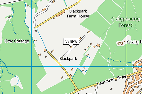 IV3 8PW map - OS VectorMap District (Ordnance Survey)