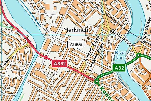 IV3 8QB map - OS VectorMap District (Ordnance Survey)