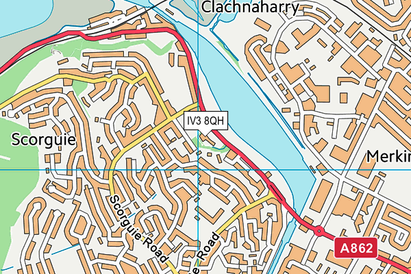 IV3 8QH map - OS VectorMap District (Ordnance Survey)