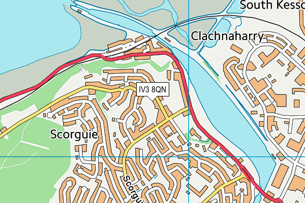 IV3 8QN map - OS VectorMap District (Ordnance Survey)