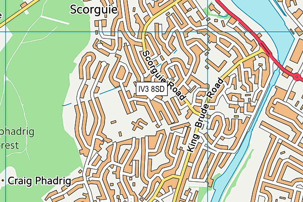 IV3 8SD map - OS VectorMap District (Ordnance Survey)