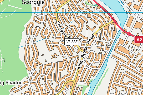 IV3 8SF map - OS VectorMap District (Ordnance Survey)