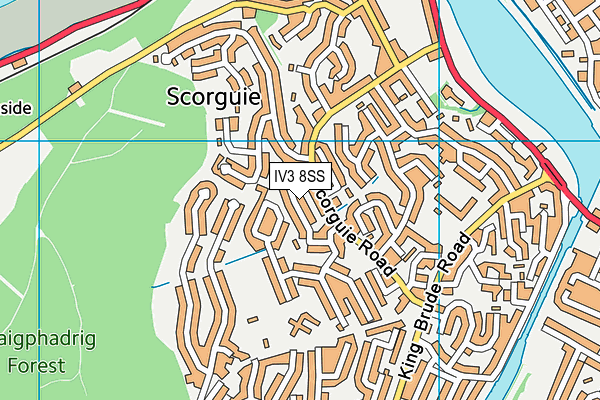 IV3 8SS map - OS VectorMap District (Ordnance Survey)