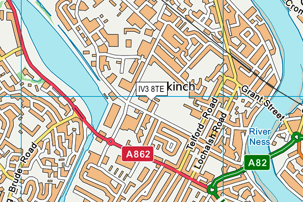 IV3 8TE map - OS VectorMap District (Ordnance Survey)