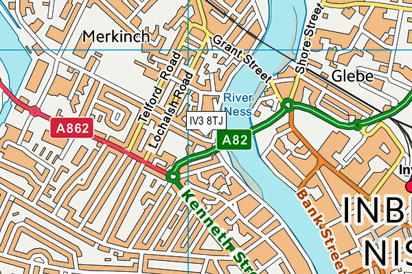 IV3 8TJ map - OS VectorMap District (Ordnance Survey)