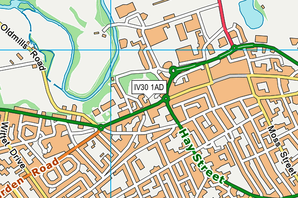 IV30 1AD map - OS VectorMap District (Ordnance Survey)