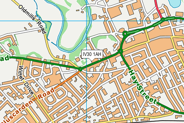 IV30 1AH map - OS VectorMap District (Ordnance Survey)