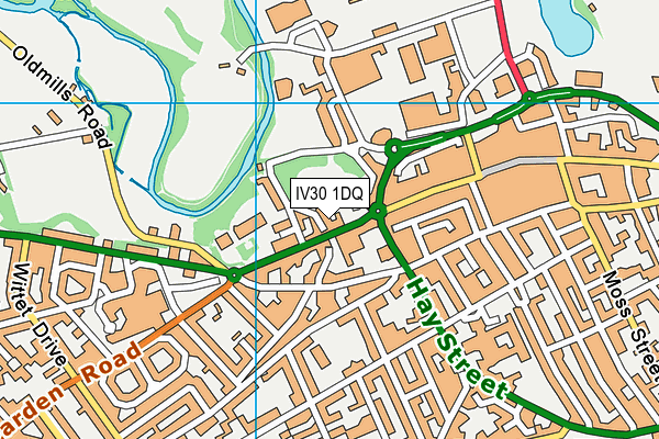 IV30 1DQ map - OS VectorMap District (Ordnance Survey)