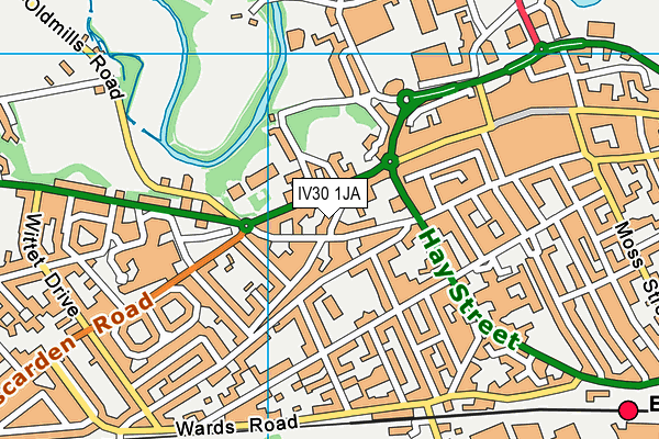 IV30 1JA map - OS VectorMap District (Ordnance Survey)