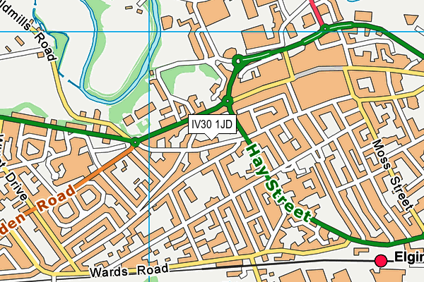 IV30 1JD map - OS VectorMap District (Ordnance Survey)