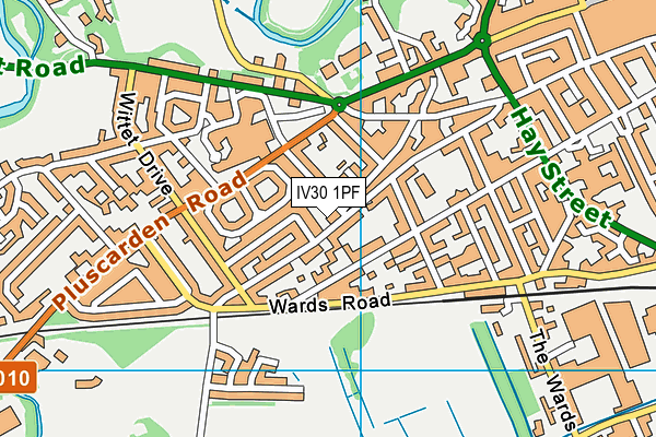 IV30 1PF map - OS VectorMap District (Ordnance Survey)