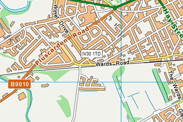 IV30 1TD map - OS VectorMap District (Ordnance Survey)