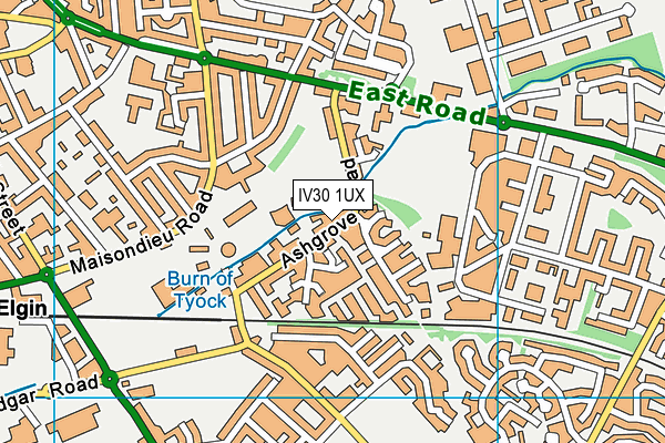 IV30 1UX map - OS VectorMap District (Ordnance Survey)