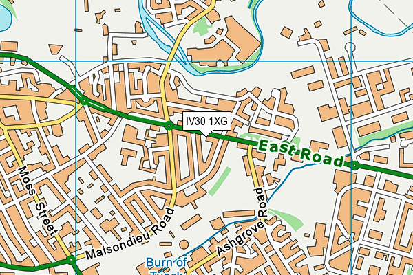 IV30 1XG map - OS VectorMap District (Ordnance Survey)