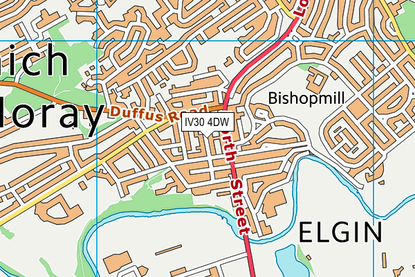 IV30 4DW map - OS VectorMap District (Ordnance Survey)