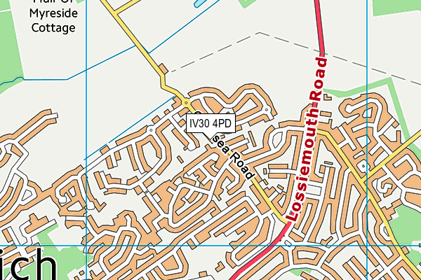 IV30 4PD map - OS VectorMap District (Ordnance Survey)