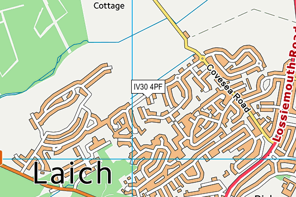 IV30 4PF map - OS VectorMap District (Ordnance Survey)