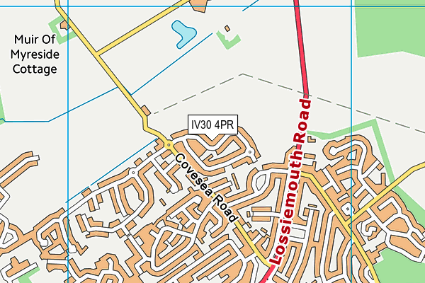 IV30 4PR map - OS VectorMap District (Ordnance Survey)