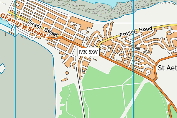 IV30 5XW map - OS VectorMap District (Ordnance Survey)