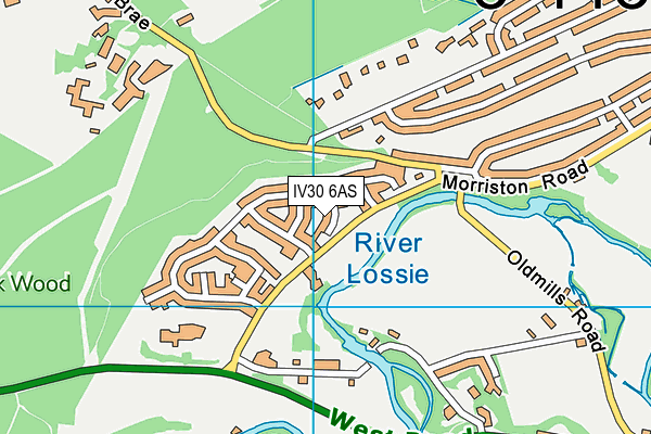 IV30 6AS map - OS VectorMap District (Ordnance Survey)