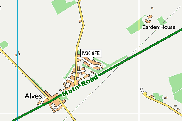 IV30 8FE map - OS VectorMap District (Ordnance Survey)