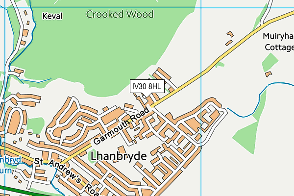 IV30 8HL map - OS VectorMap District (Ordnance Survey)