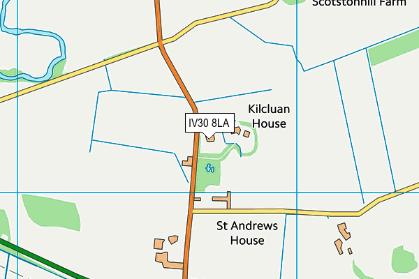 IV30 8LA map - OS VectorMap District (Ordnance Survey)