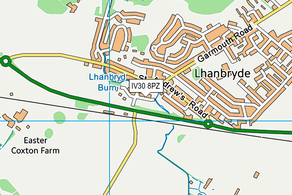 IV30 8PZ map - OS VectorMap District (Ordnance Survey)