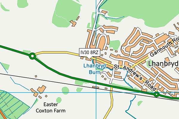 IV30 8RZ map - OS VectorMap District (Ordnance Survey)