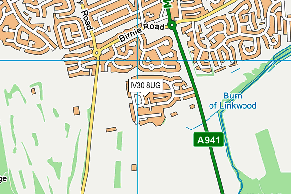 IV30 8UG map - OS VectorMap District (Ordnance Survey)