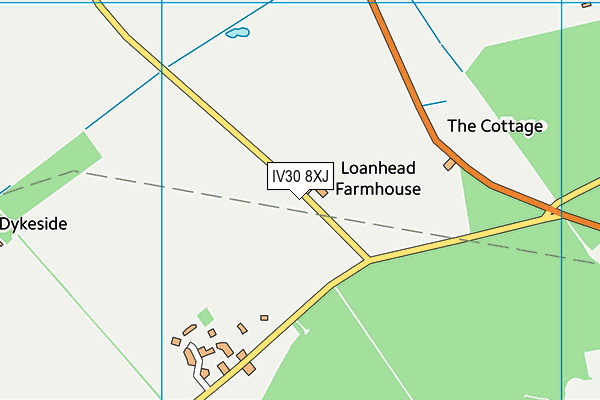 IV30 8XJ map - OS VectorMap District (Ordnance Survey)
