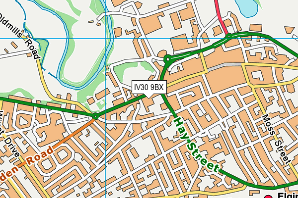 IV30 9BX map - OS VectorMap District (Ordnance Survey)